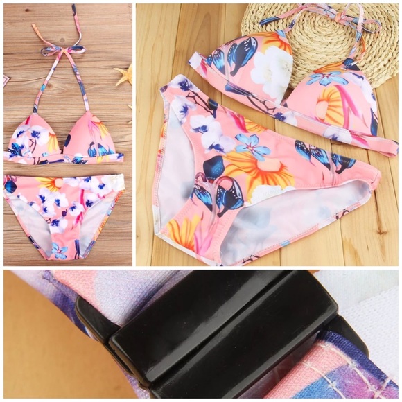 ✅ Sz M/L Perfect Two Piece Floral Padded Bikini - Picture 2 of 6